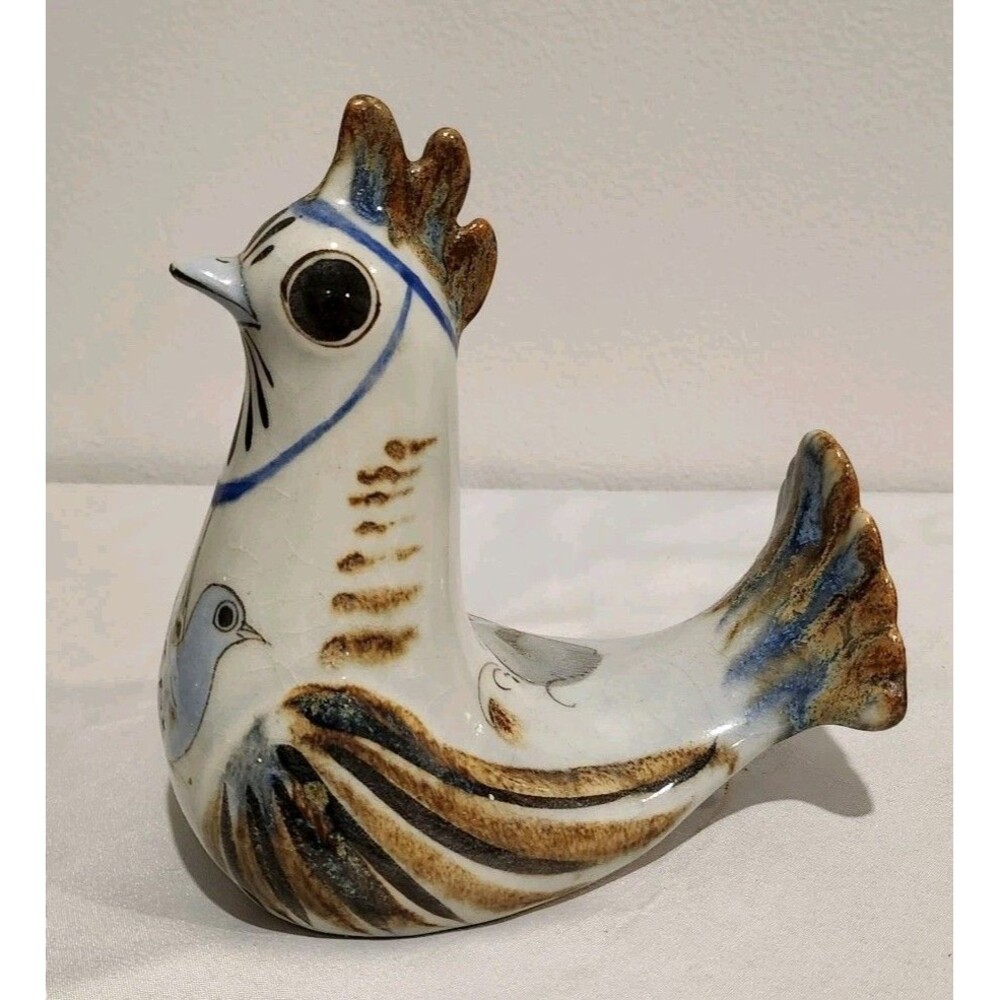 Vintage Ken Edwards Tonala Rooster Mexican Studio Art Pottery Signed